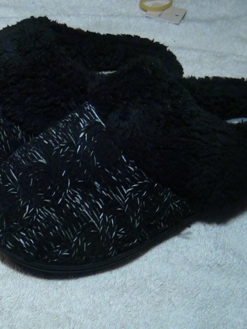 Dluxe by Dearfoams Indoor/Outdoor Slippers Womens L 9/10 Charcoal Memory Foam